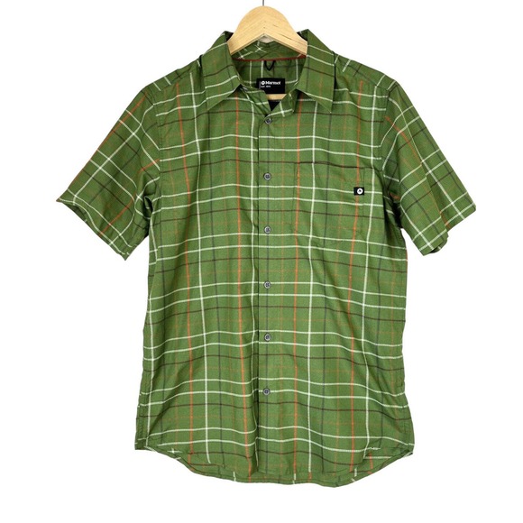 Marmot Other - Marmot Small Syrocco SS UPF 25 Button Lightweight Hiking Camp Shirt Green NWT